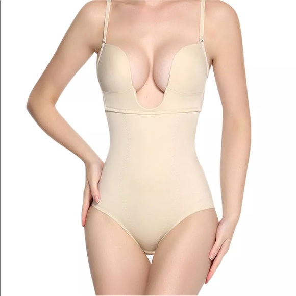 deep plunge bodysuit shapewear